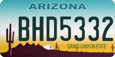 AZ license plate BHD5332