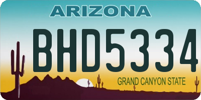 AZ license plate BHD5334