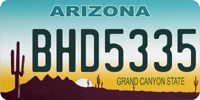 AZ license plate BHD5335