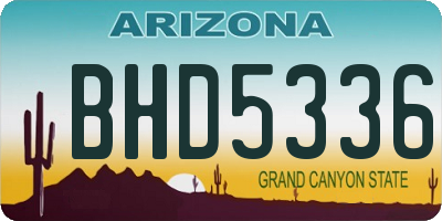 AZ license plate BHD5336