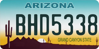 AZ license plate BHD5338