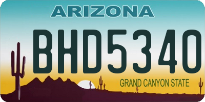 AZ license plate BHD5340