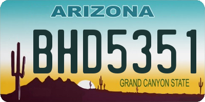AZ license plate BHD5351
