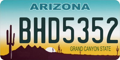 AZ license plate BHD5352