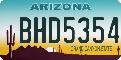 AZ license plate BHD5354