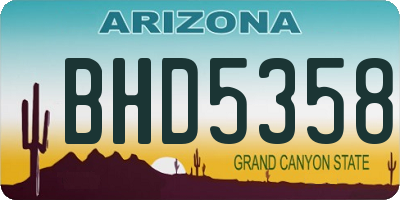 AZ license plate BHD5358