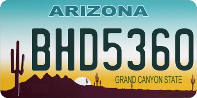AZ license plate BHD5360