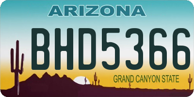 AZ license plate BHD5366