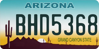 AZ license plate BHD5368