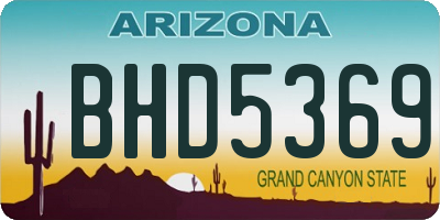 AZ license plate BHD5369
