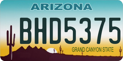 AZ license plate BHD5375