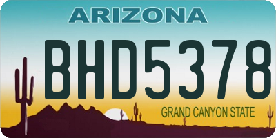 AZ license plate BHD5378
