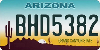AZ license plate BHD5382