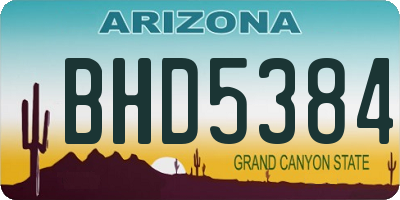 AZ license plate BHD5384