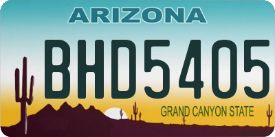 AZ license plate BHD5405