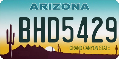 AZ license plate BHD5429