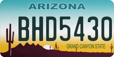AZ license plate BHD5430