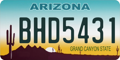 AZ license plate BHD5431