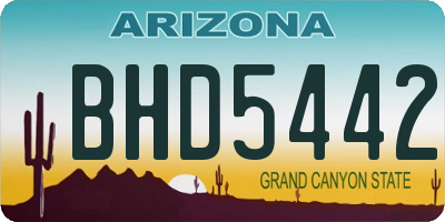 AZ license plate BHD5442