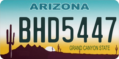 AZ license plate BHD5447