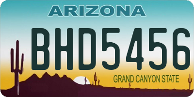 AZ license plate BHD5456