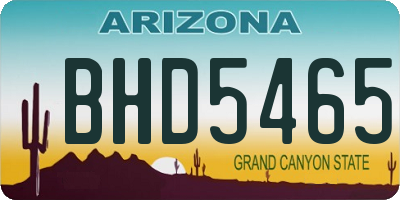 AZ license plate BHD5465