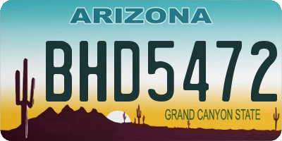 AZ license plate BHD5472