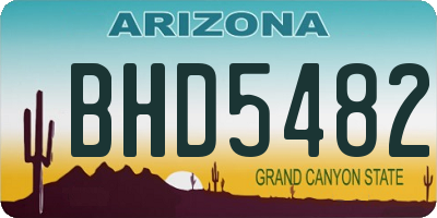 AZ license plate BHD5482