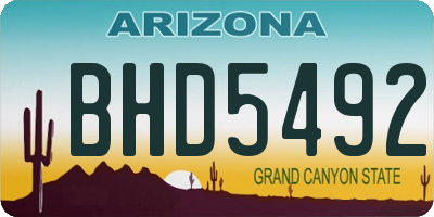 AZ license plate BHD5492