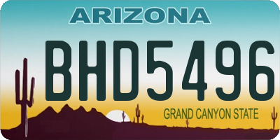 AZ license plate BHD5496