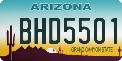 AZ license plate BHD5501