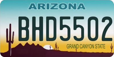 AZ license plate BHD5502