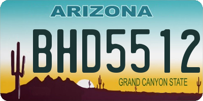 AZ license plate BHD5512