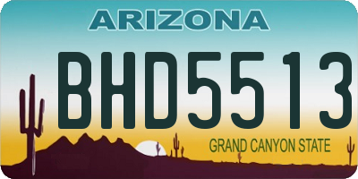 AZ license plate BHD5513