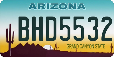 AZ license plate BHD5532