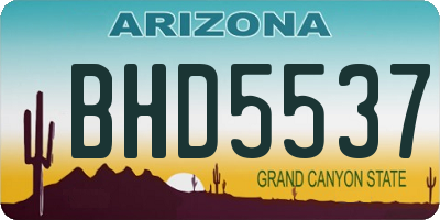 AZ license plate BHD5537