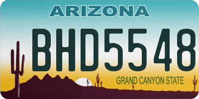 AZ license plate BHD5548