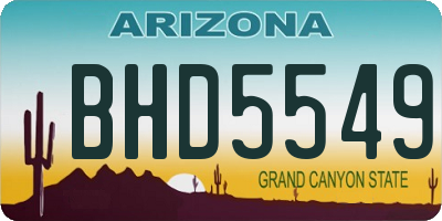 AZ license plate BHD5549