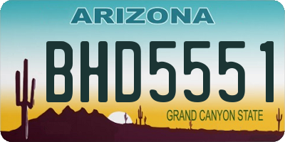 AZ license plate BHD5551