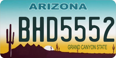 AZ license plate BHD5552