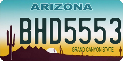AZ license plate BHD5553
