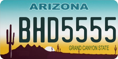 AZ license plate BHD5555