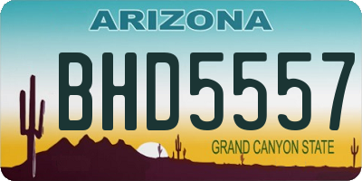 AZ license plate BHD5557