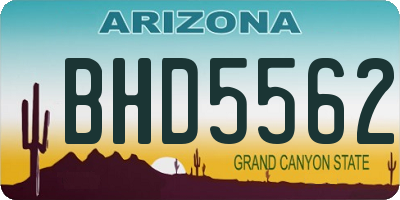 AZ license plate BHD5562