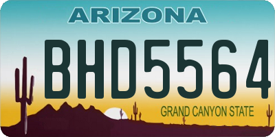 AZ license plate BHD5564