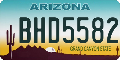 AZ license plate BHD5582