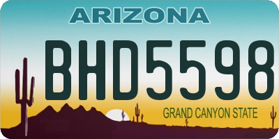 AZ license plate BHD5598