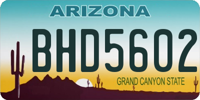 AZ license plate BHD5602