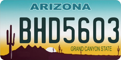 AZ license plate BHD5603