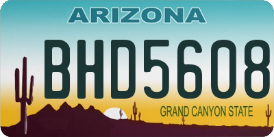 AZ license plate BHD5608
